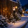 Christmas Outdoor Decorative Stakes Snowman Garden Stake Light Solar Powered Crescent Moon Lamp Easy Installation Path Lights Warm Glow Waterproof