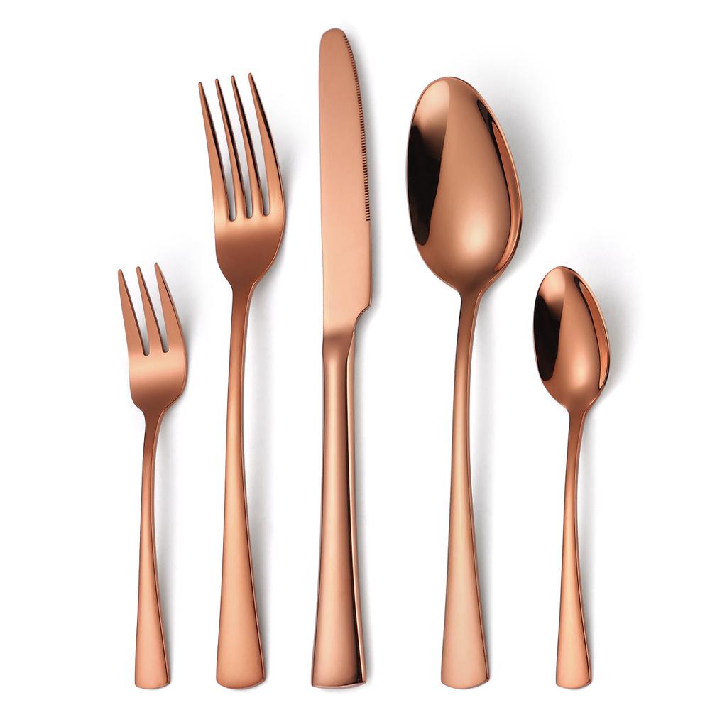 Black Silverware Set Stainless Steel Flatware Western Tableware Mirror Cutlery Knife Fork Spoon Dinnerware Kitchen Utensils