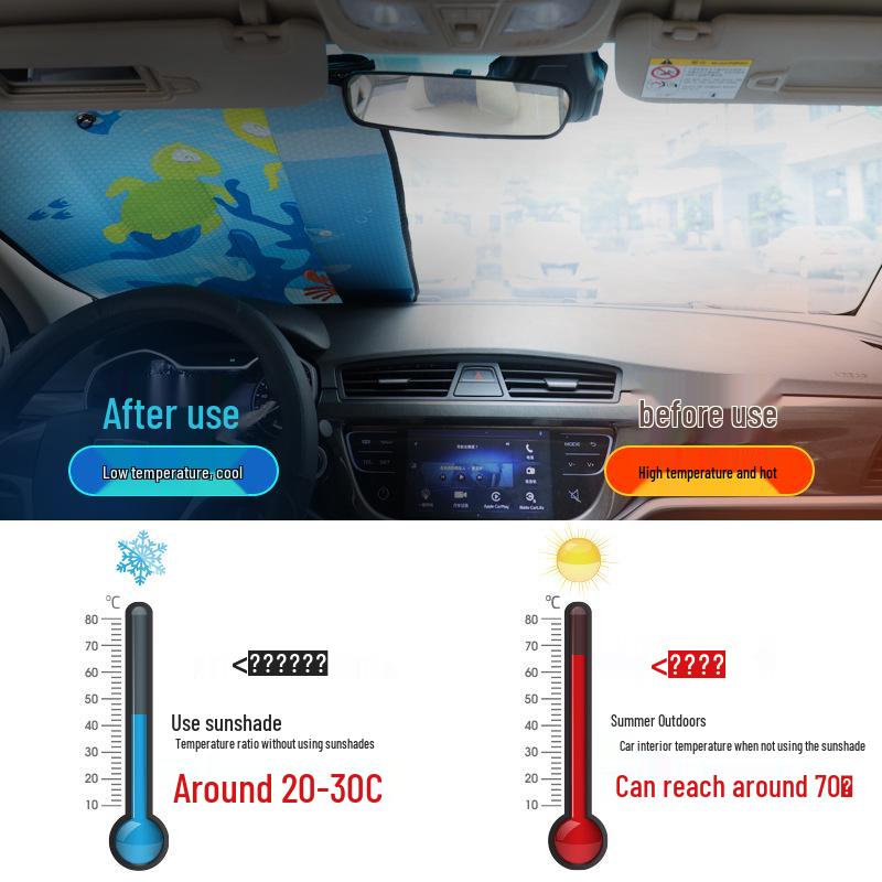 Thickened Car Windshield Sun Shade and Heat Insulation Curtain