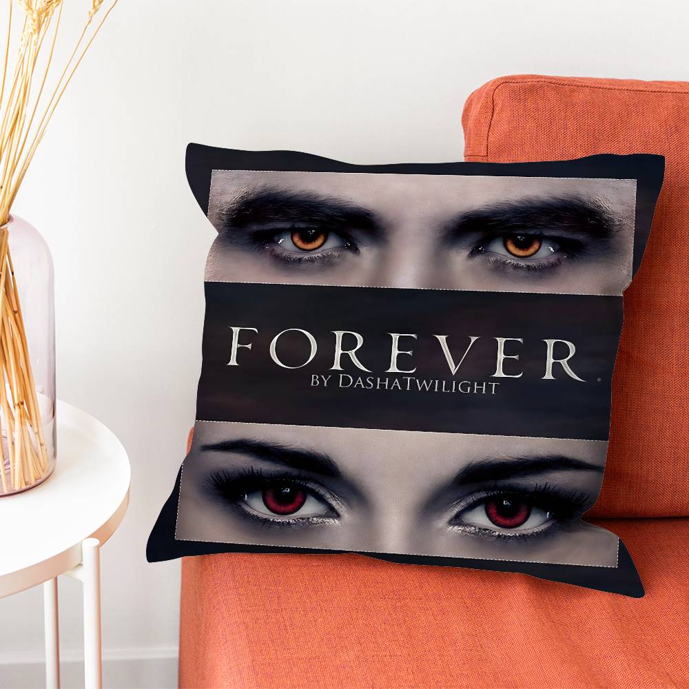 T-Twilight Saga Pillow Case Plush Fabric Soft Double-Sided Printed Sofa Warm Winter Home Gift Cushion Cover