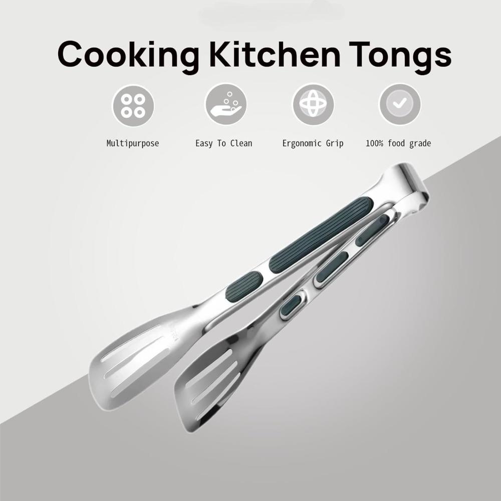 Food Clamps Stainless Steel Clamps with Heat Resistant Handle for Frying Steak Bread Grill Food Vegetable Clamps Cooking Tongs