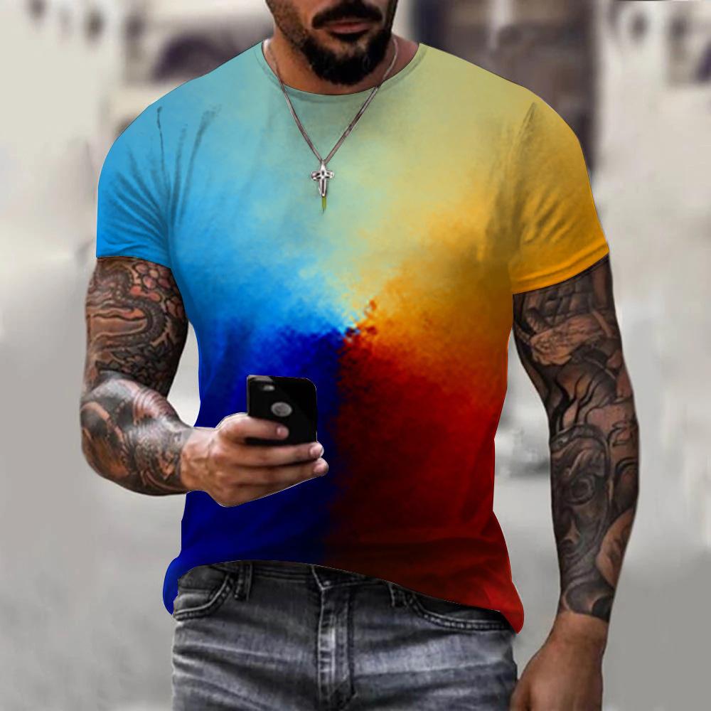 2023 Color Graffiti Print 3DT-shirt Men and Women, Animal 3d Digital Print Summer Short-sleeved T-shirt