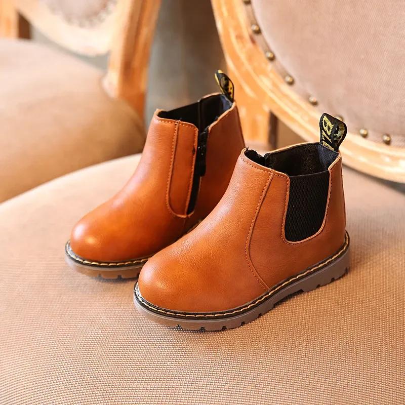 Children's Boots for Boys Girls Toddlers Little Kids Fashion Classic Ankle Boots Warm Rubber Chelsea Boots British Style
