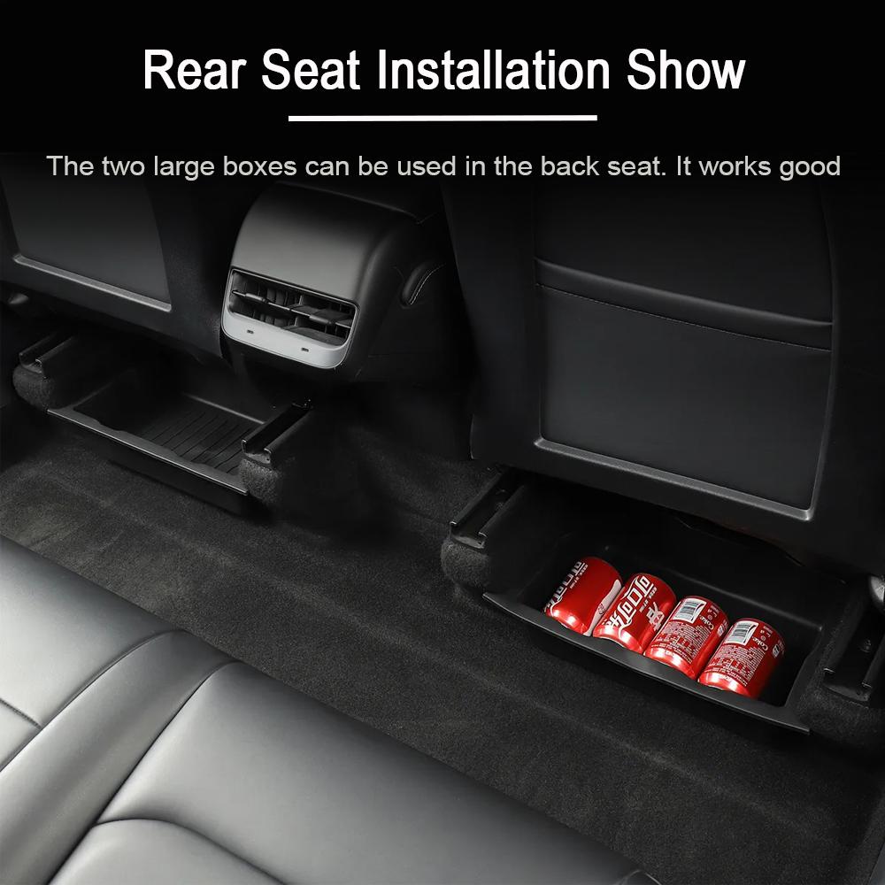 Under Seat Storage Box Drawer for Tesla New Model Y 2025 Launch Juniper Center Console Organizer Accessories Front Tray Trash