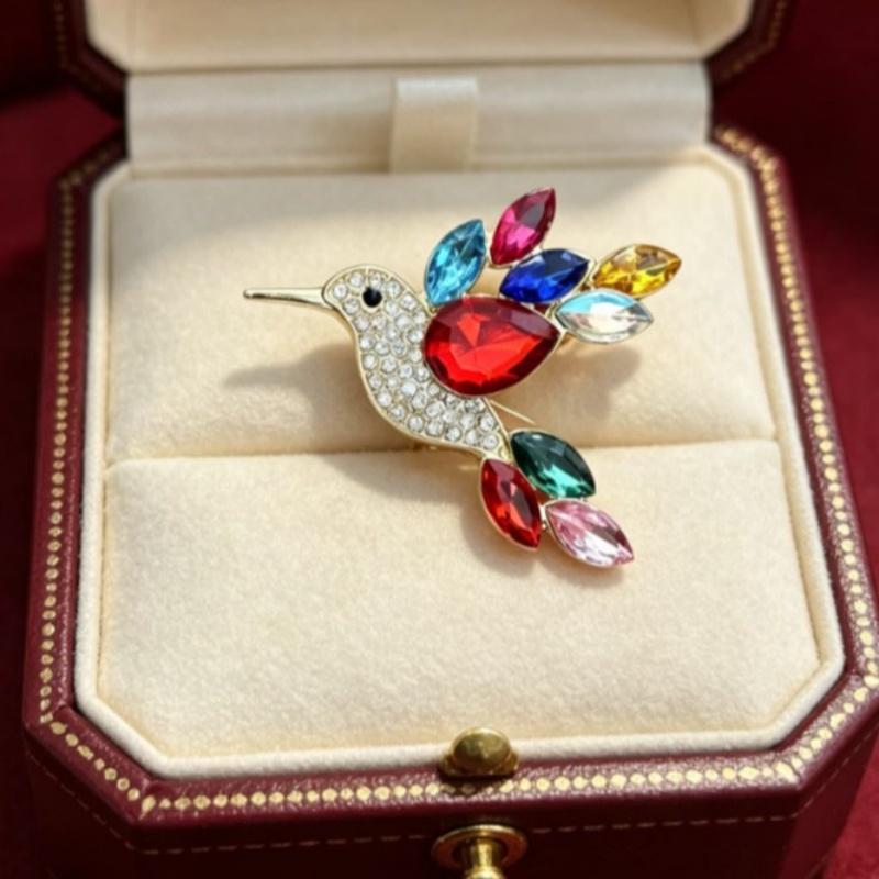 New Shiny Rhinestone Crystal Parrot Bird Brooch Vintage Animal Badge Lapel Pin Suit Coat Dress Party Jewelry Accessories Gifts