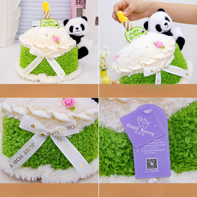 Niedliche Plüsch Geburtstagstorte Puppe Panda Geschenk für Mädchen und Kinder Puppe Kissen