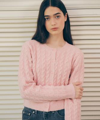 Rolarola Soft Cable Cardigan Pink