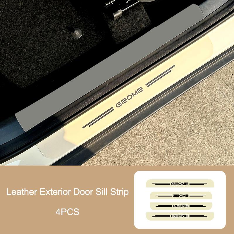 For Geely EX2 Xingyuan eMAS 5 2026 Car Door Sill Strip Leather Door Threshold Anti Scratch Protector Pedal Guard Sticker