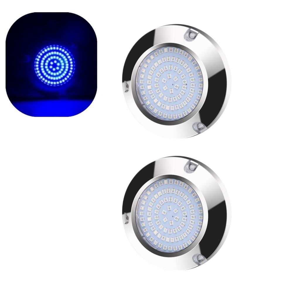 2PCS Boat Lighting Underwater Marine Light Subnautica Sailing Boat Speedboat 90LED 12v 24v 60W Stainless Steel Transom Light
