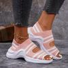 Women Flat Knit Sandals 2025 High Heels Platform Shoes Spring Summer Female Slip On Peep Toe Shoe Non Slip Comfort Wedge Sandals