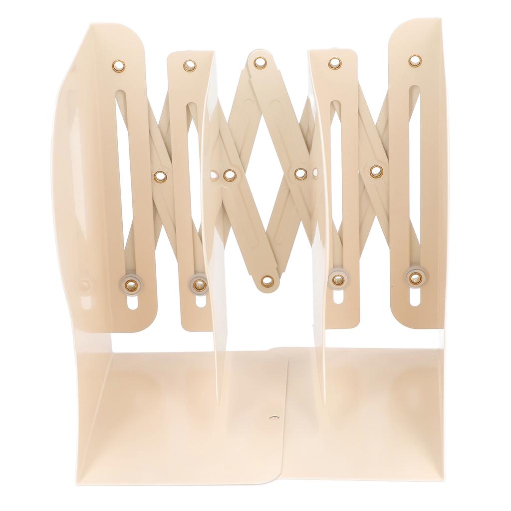 Metal Book Ends Orderly Storage Adjustment Metal Construction Simple Beige Retractable Bookend for H