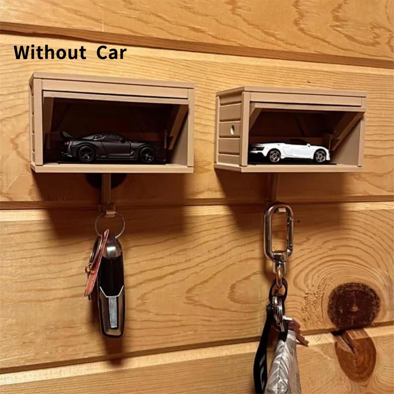 1Pc Car Garage Key Holder With Opening Door Fun 3D Printed Key Organizer Wall Mount Easy Installation Key Rack For Entryway