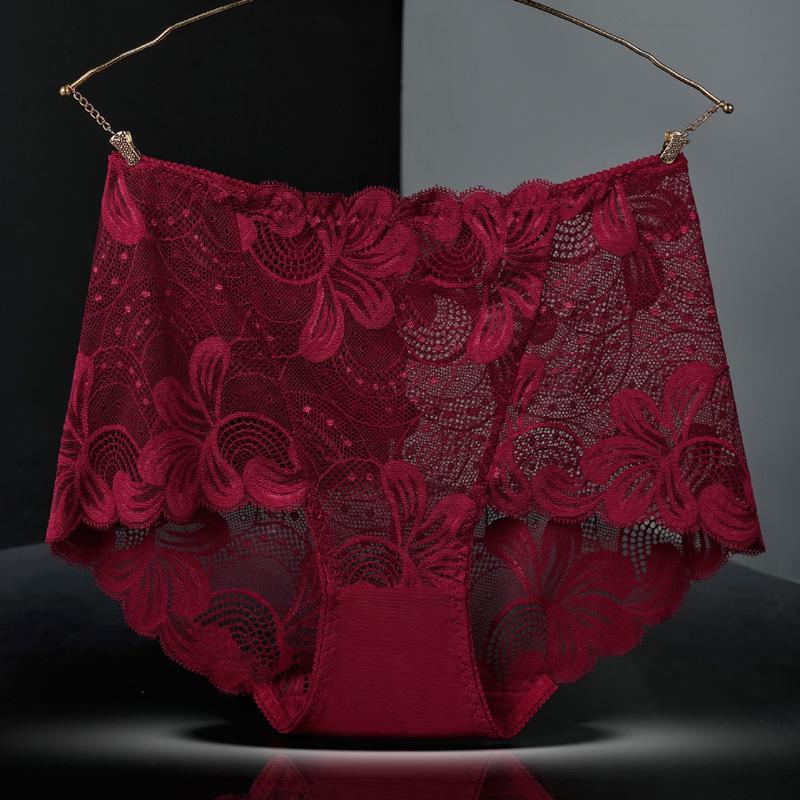 Majtki damskie bezszwowe z wysokim stanem i koronką plus size kontrolujące brzuch (90-300 funtów)