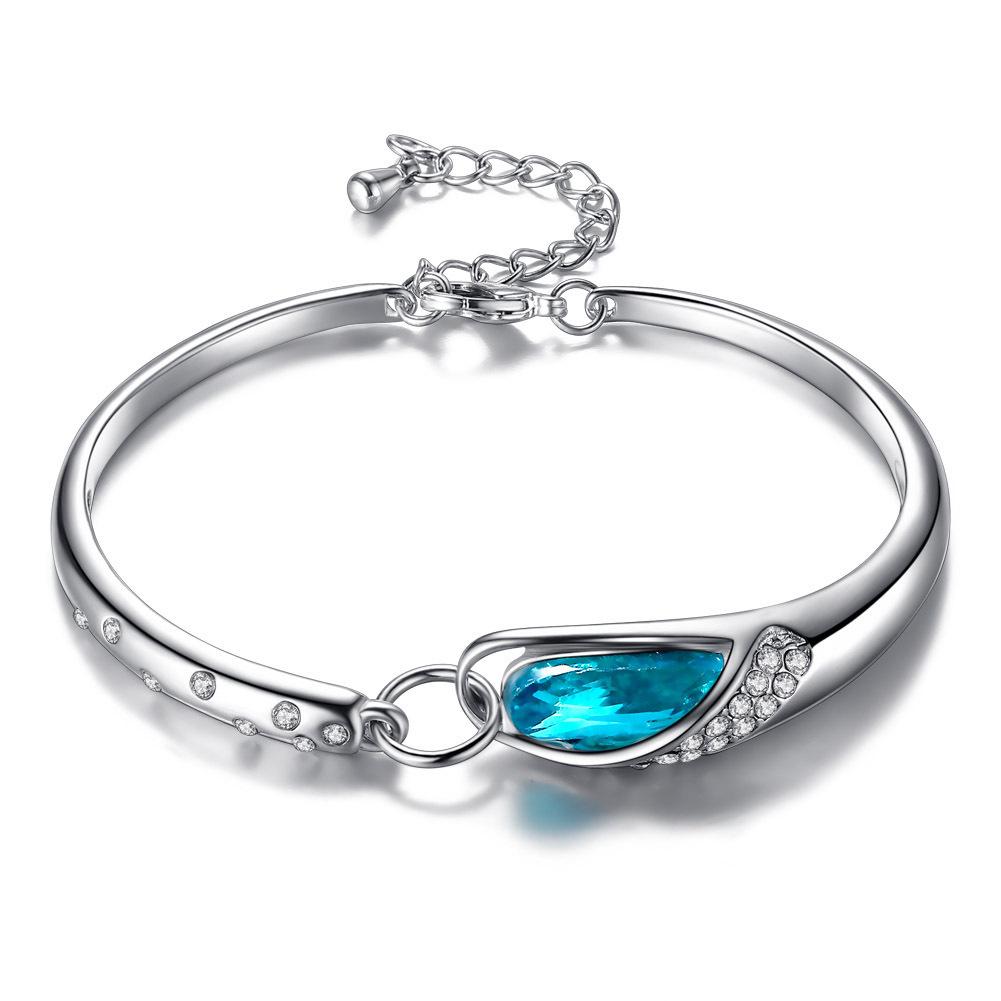 Teardrop Zircon Bridal Jewelry Set: Fashion Necklace and Bracelet for Women