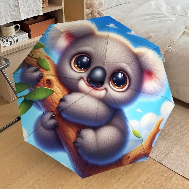 1PC Koala Tree Automatic Open/Close Umbrella with Windproof, 8-Rib Sturdy Canopy, Durable Ribs, Fashionable Design1363A