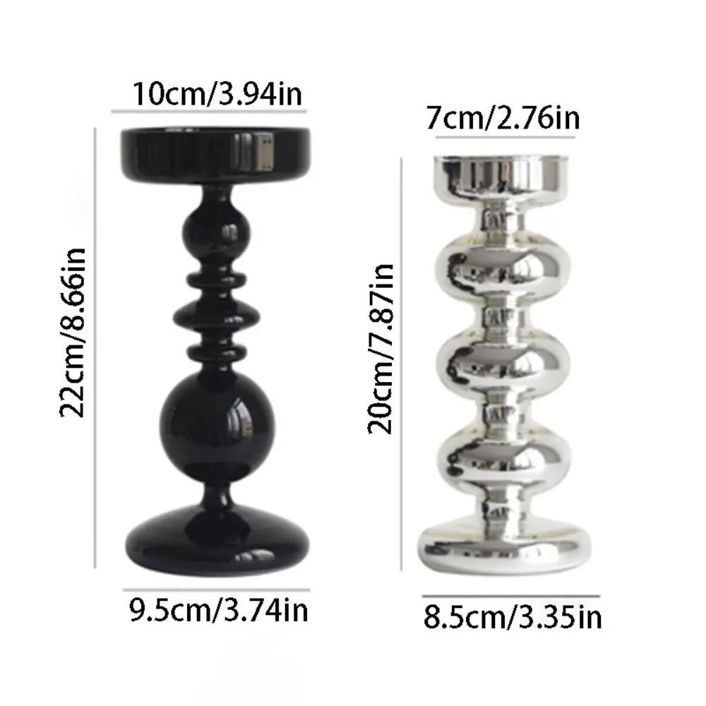 Simple European Style Glass Candle Holders Elegant Unique Tea Light Rack Romantic Retro Minimalist Candlestick Living Room