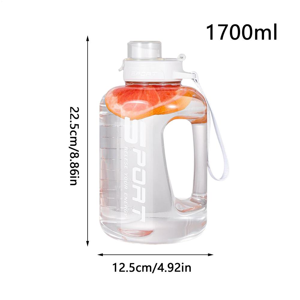 

Gym Water Bottle 1700ml Leakproof Big Water Bottle Lightweight Hydration Supplies Beverage Container For Hot Or Cold Drinking белый