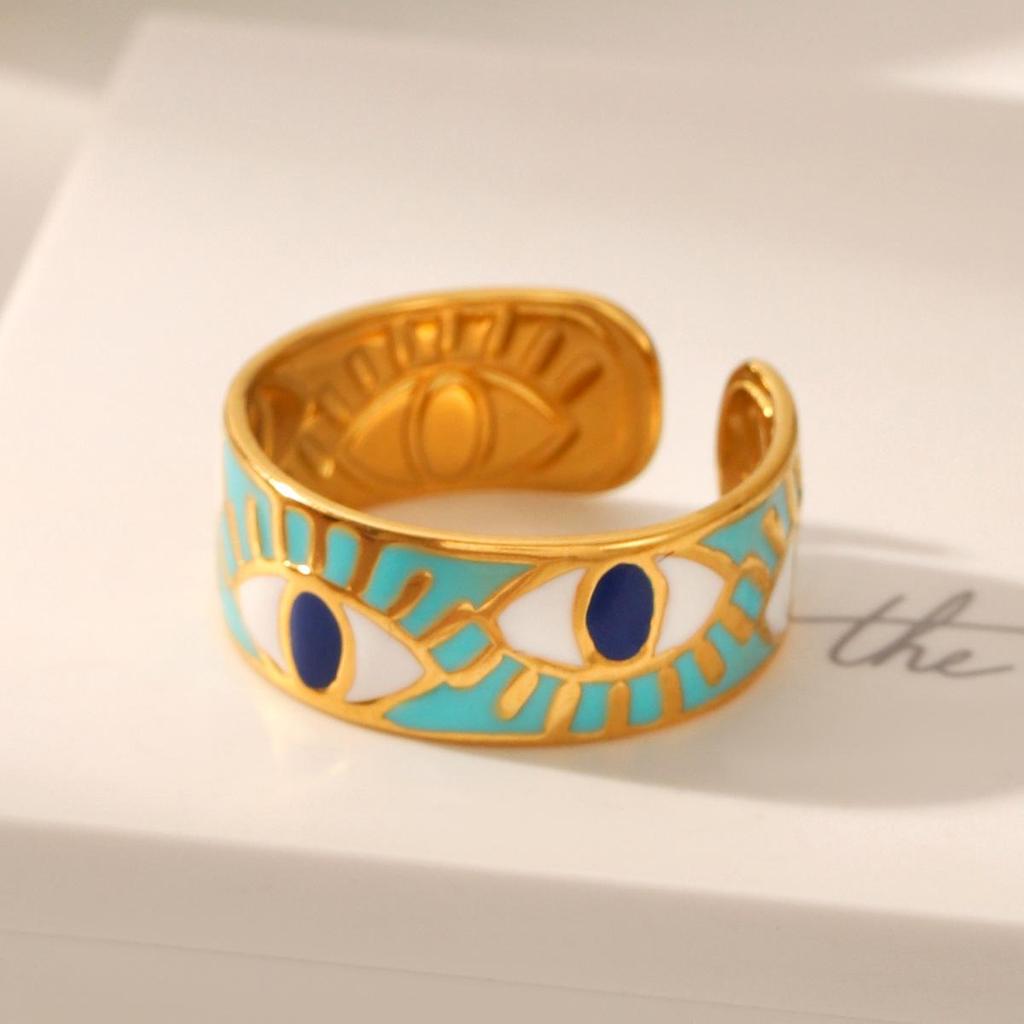 European and American Devil's Eye Open Ring - High-End, Trendy Exaggerated Jewelry for Women