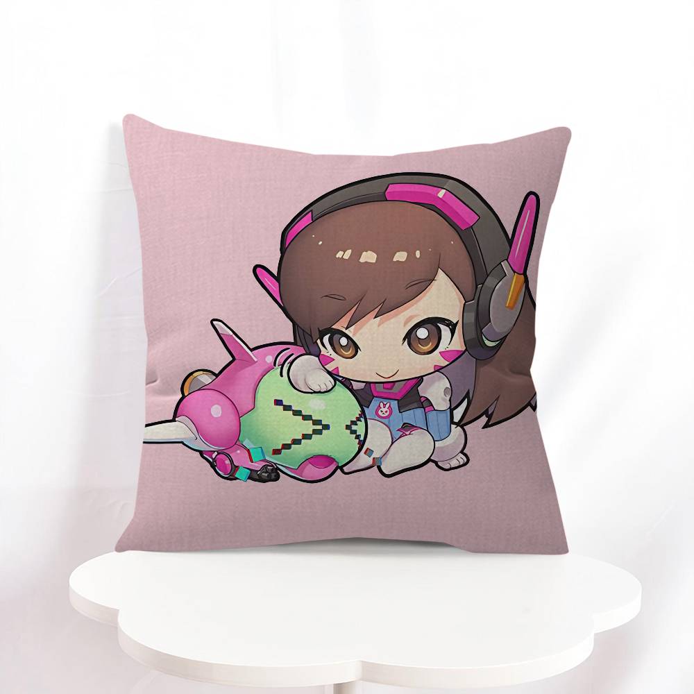 D.Va Cartoon Pillowcase Toon Gift Cushion Cover Bedroom Home Sofa Chair Seat Decor Pillow Case