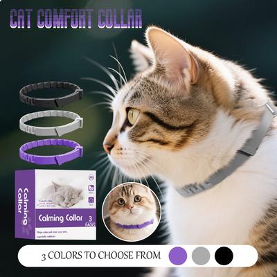 Pack Of 3 Dog Calming Collars With Long-lasting Release, Dog Calming Collars Help To Reduce Undesirable Behaviours, Stress In Puppies And Adul