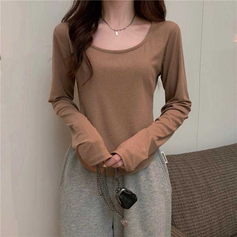 Long Sleeved T-shirt Women's Slim Fit Casual Top