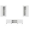 TV Cabinet Set with Drawers FLORIN 3 Pcs White Particleboard
