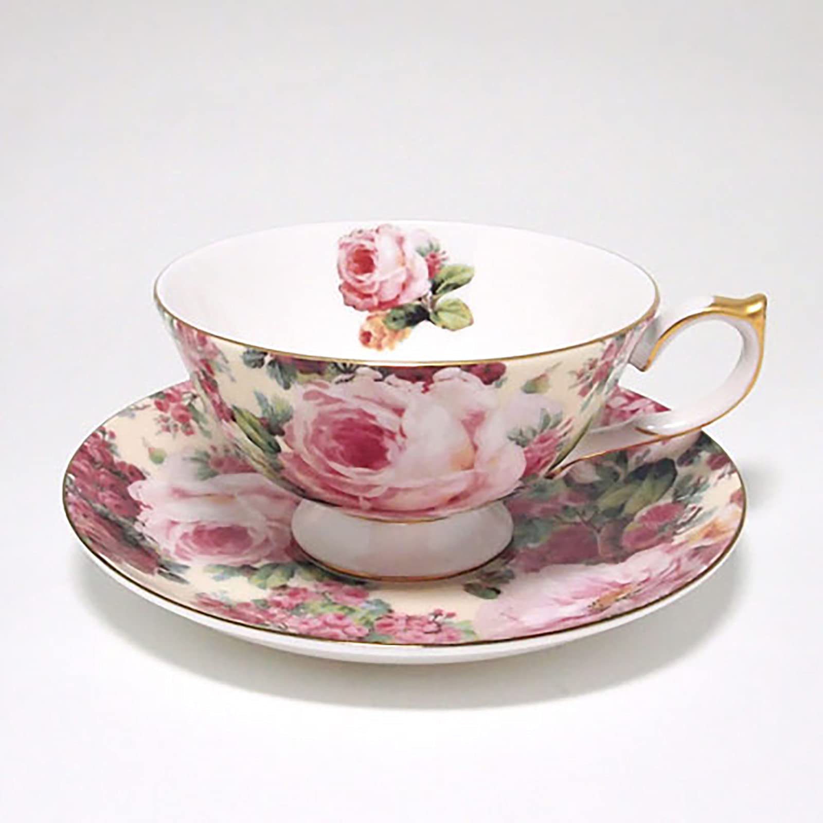 Aynsley Old Rose Tea Cup & Saucer, approx. 200ml, STCL00007C