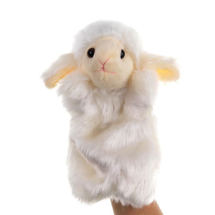 

Sheep Cartoon Wolf Hand Puppet Plush Children Education Toys Performance Props White