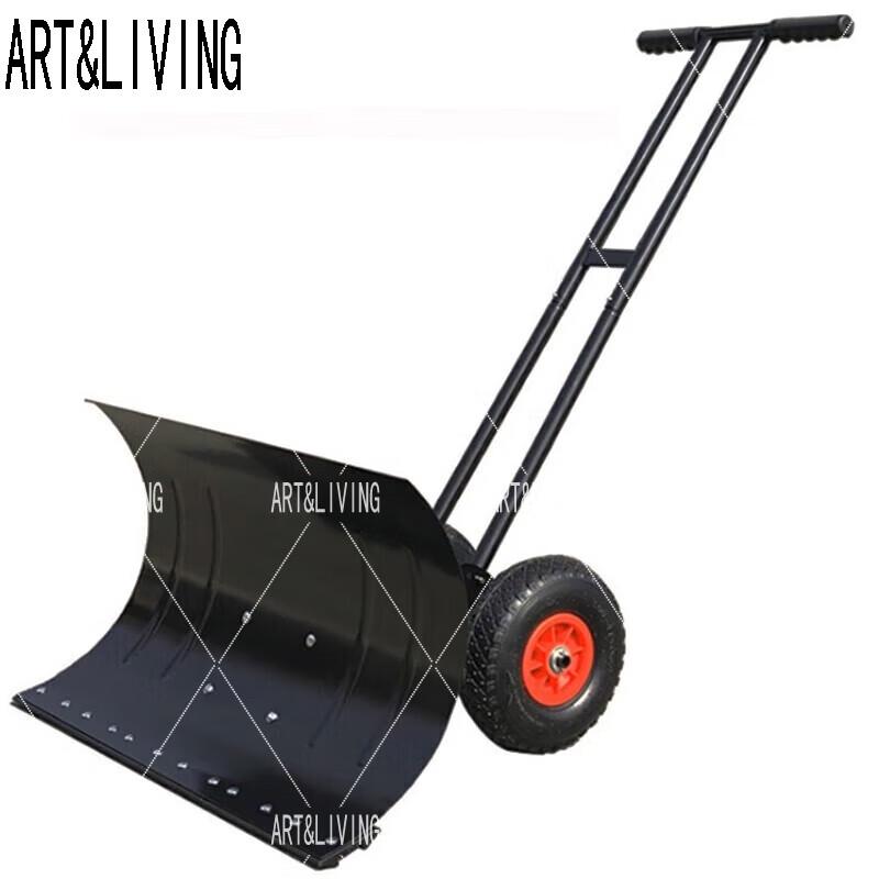 ARTLIVING Wheeled Snow Pusher Shovel