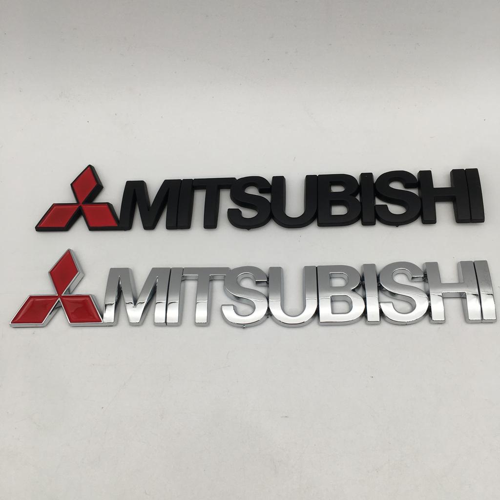 1pcs 3D ABS black/silver for Mitsubishi car letters emblem rear Truck badge sticker Decal styling auto Accessories