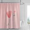 Minimalist Plant Shower Curtain, Modern Bathroom Toilet Decoration Privacy Curtain 180x180cm Waterproof Shower Curtain