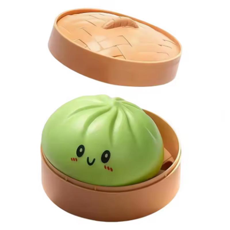 New Glitter Dumpling Squishy with Box Dumplings Sensory Squeeze Toy Decompression Slow Rising Anti Stress Reliever Sensory Gift