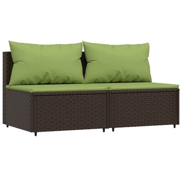 VidaXL Garden Lounge Set 3 Pcs with Brown Cushions Wicker 319835