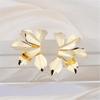 Irregular Flower Petal Smooth Metal Exaggerated Golden Big Drop Earrings for Women Geometry Punk Ear Party Jewelry