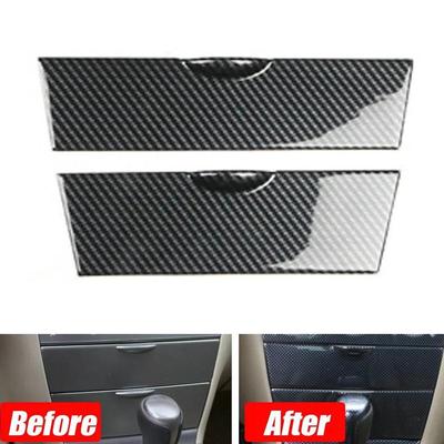 2pcs Car Center Console Storage Box Panel Trims Covers Carbon Fiber Grain ABS Plastic Fit For Toyota Corolla 2003-2006 2007 2008
