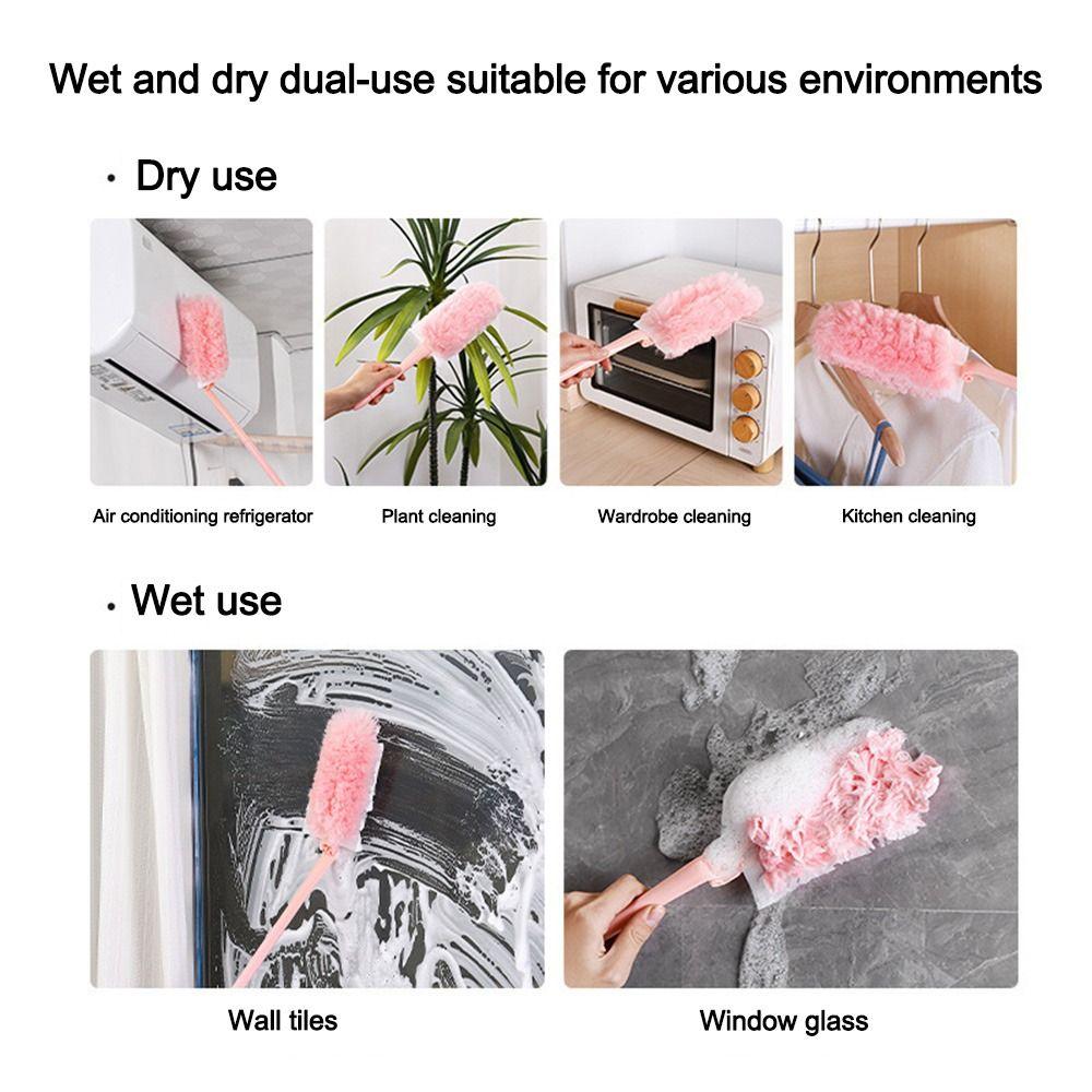 Electrostatic Adsorption Feather Duster Adjustable Cabinet Cleaning Gap Duster