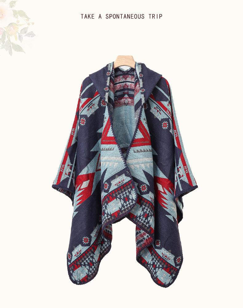 Men's & Women's Hooded Shawl Cape Cloak - Spring/Summer Scarf, Yunnan Xinjiang Tibet Style