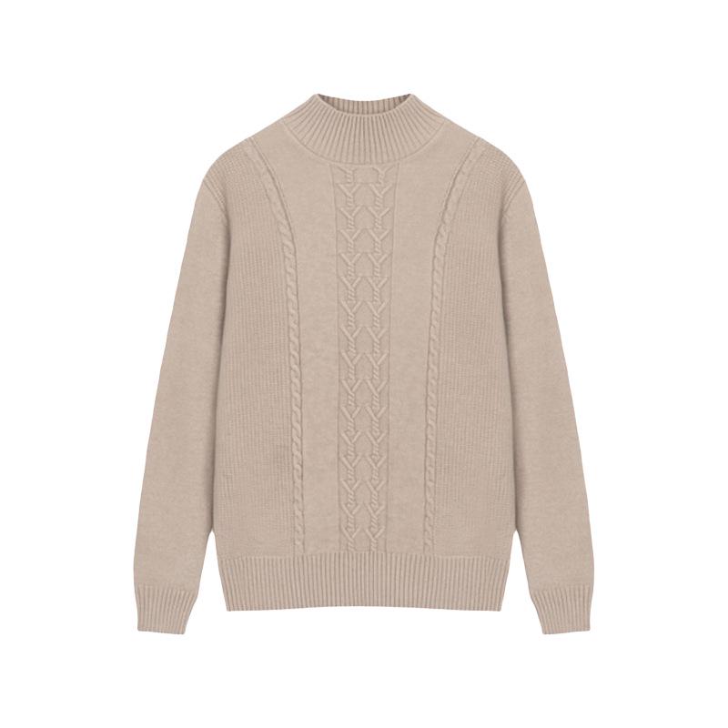 

Fashionable Knitted Autumn/Winter Sweater for Middle-aged & Elderly - Velvet Yarn, Seven-needle, Free Size, Round Neck, Long-sleeved One size fits 45-70 kg