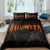 Spider Web Duvet Cover Set Halloween Spider Bedding Sets Boys Girls Black White Comforter Cover Trick Or Treat Quilt Cover Set