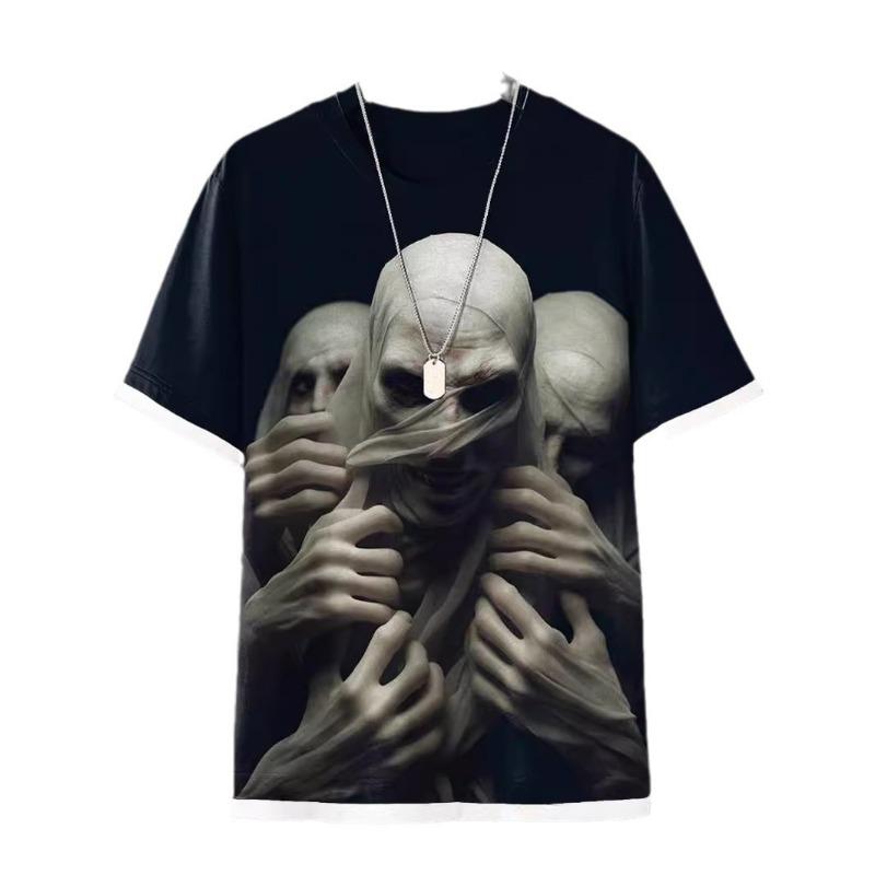 Summer T-shirt Hip Hop Series Digital 3D Printed Women's Short Sleeved Sports T-shirt Top