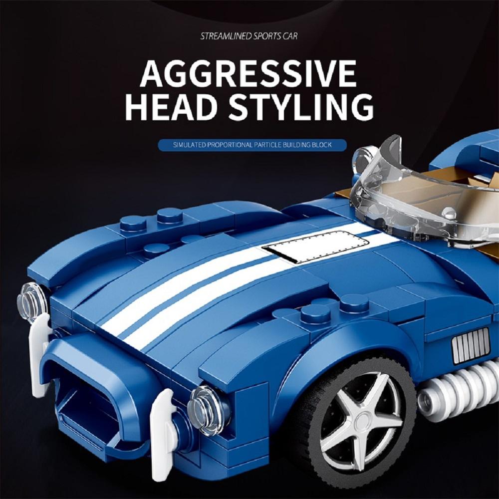 Roadster Race Car Building Block Set Speed Cobra Sports Car Advanced Collector's Car Model  Home and Office Display 312 Pcs