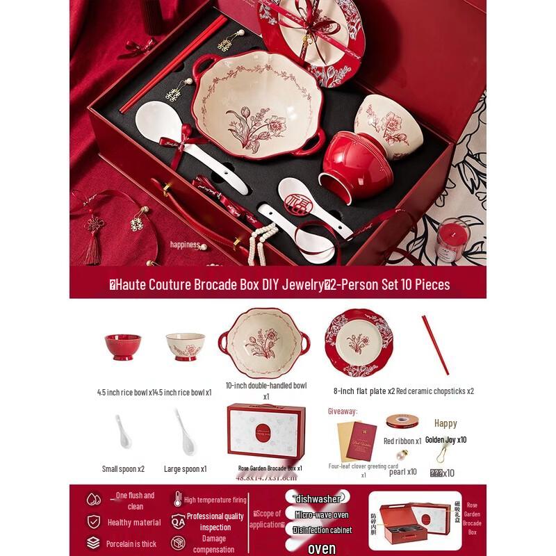 Premium 10-Piece Underglaze Ceramic Dinnerware Set