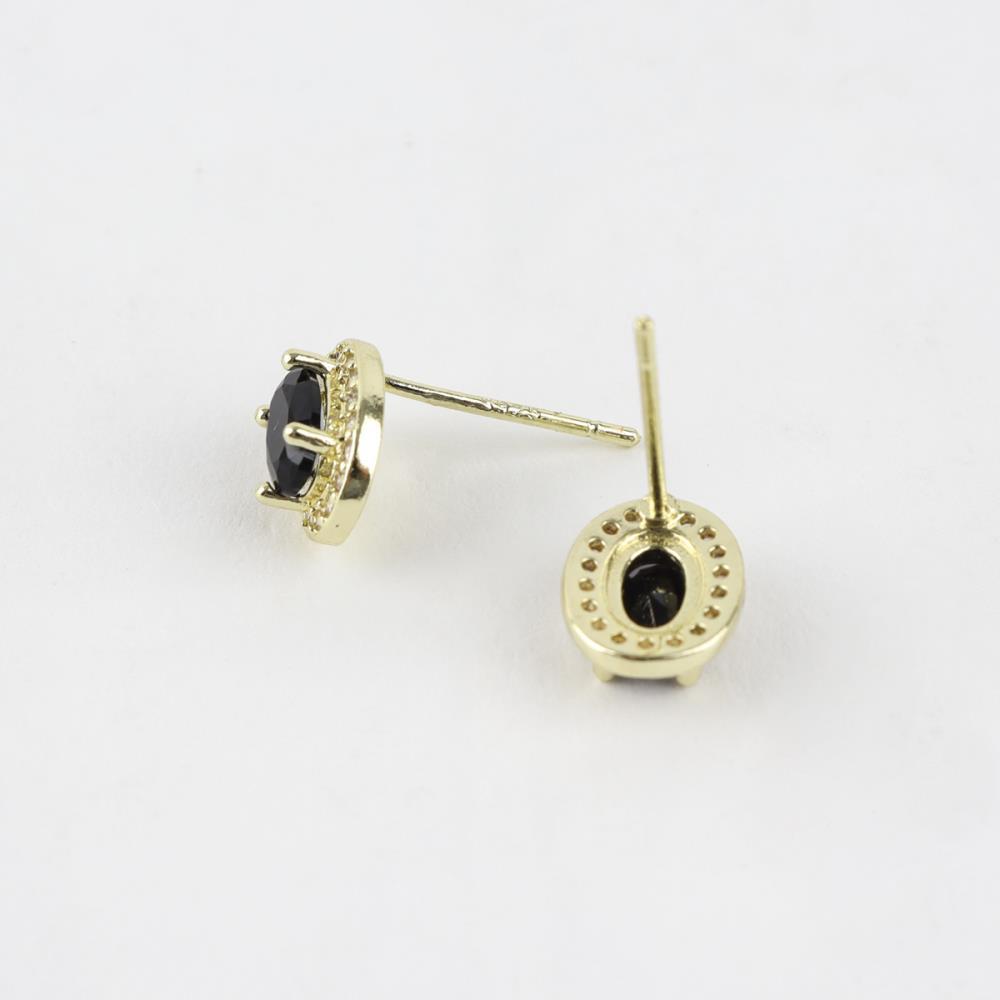 Women's luxurious wedding look silver 925 round earrings