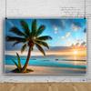 Tropical Beach Palm Seaside Scene Summer Backdrop Party Photography Background
