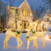 2026 Garden Reindeer Stake Light 3-Piece LED Yard Decor Acrylic Lighted Reindeer Stake for Yard Garden Pathway Patio Porch