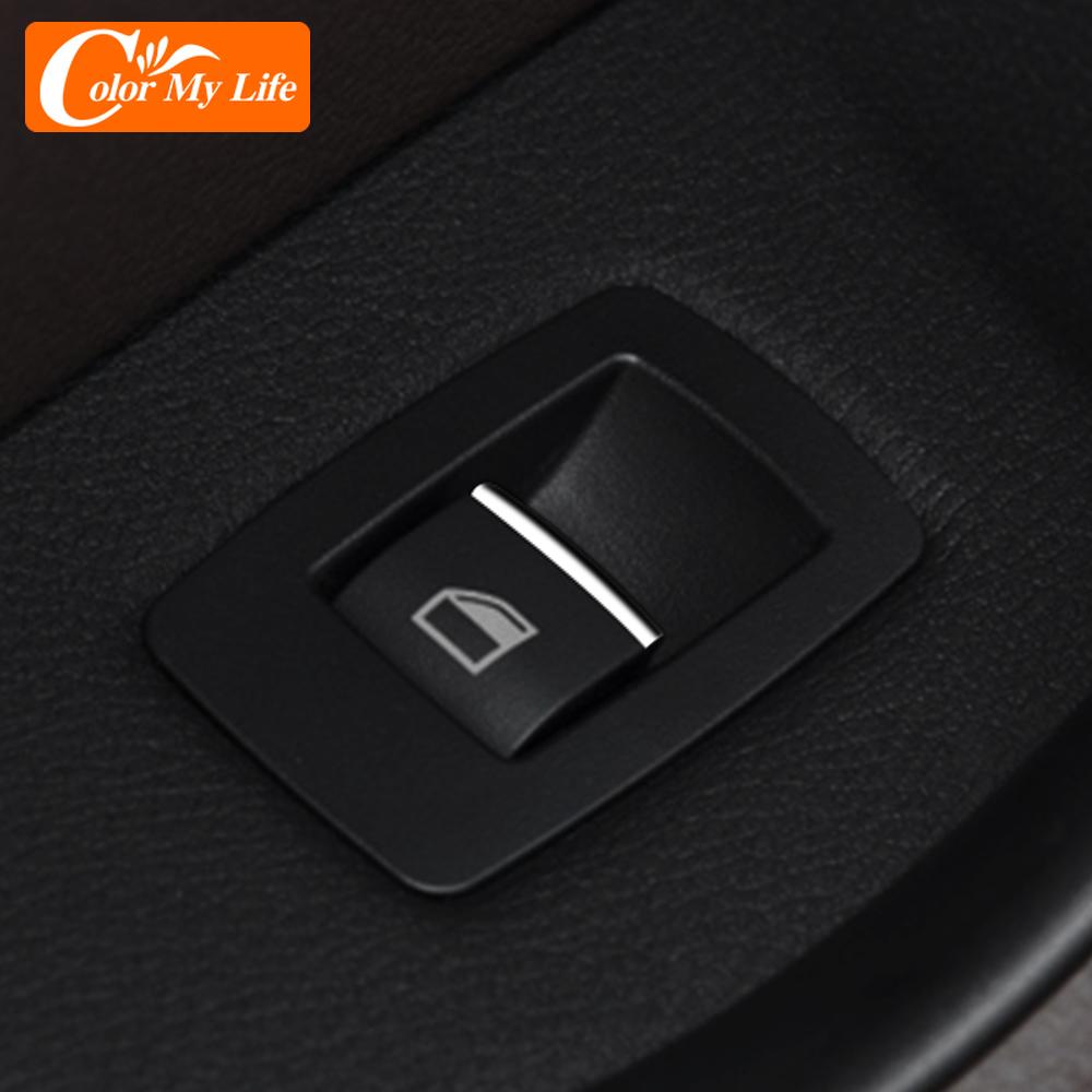 Autocolant de ornament pentru butonul de ridicare a geamurilor auto pentru BMW Seria 1 2 3 4 5 7 X1 X2 X3 X4 F20 F30 F34 F01 E84 F48 F25 F26