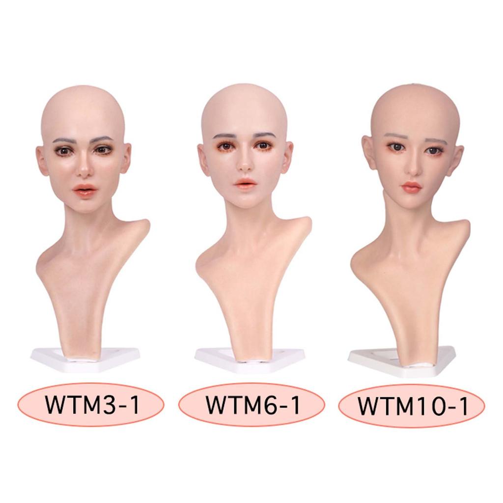 TEYVIYI Mannequin Head Wig Realistic Wig Wig Store Beauty Accessories Display Head, Model, Holder, Silicone, Soft, Skin-Tone, Stand, Accessory,