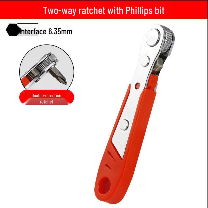 Right Angle Magnetic Ratchet Screwdriver Set with Phillips and Slotted Bits