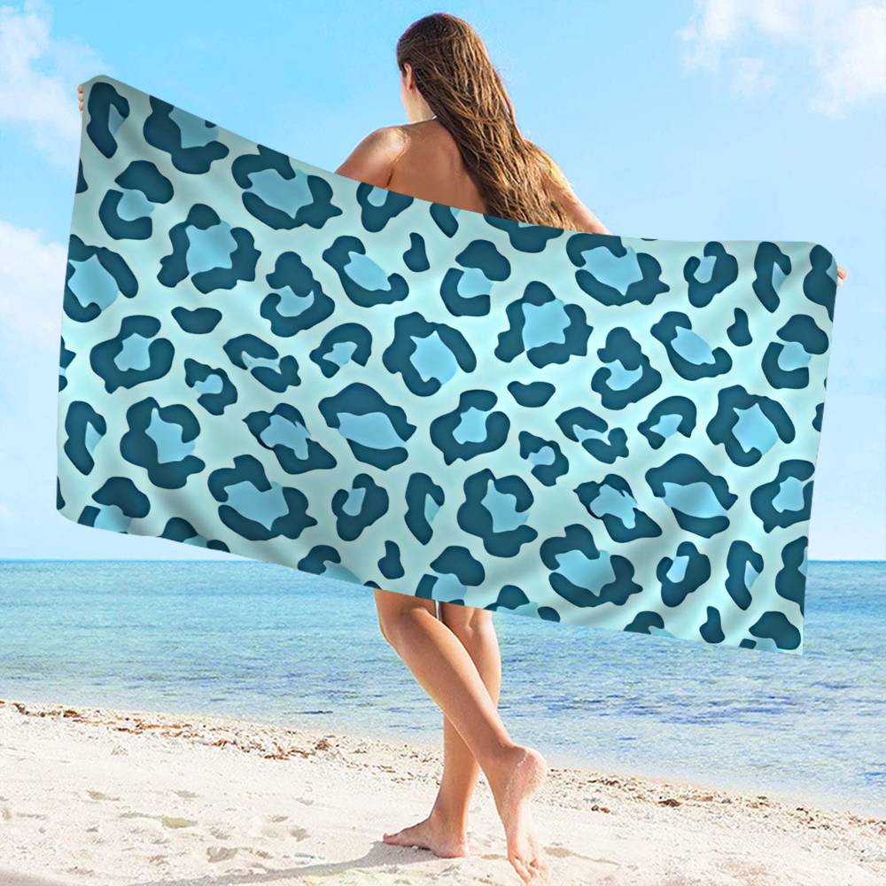 Leopard P-Print Microfiber Blanket Quick Drying Beach Towels Oversized Printing Super Absorbent Pool Towel Blanket