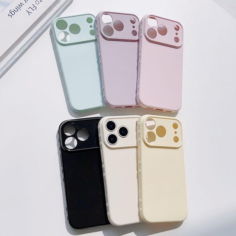 Compatible Apple 17/16 Pro Max Solid Color Heart Design Anti-Fall Protective Case